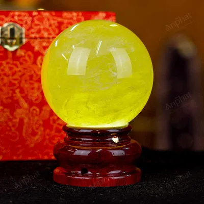 Quả Cầu Phong Thủy Đá Thạch Anh Vàng 1A - 1,52kg - M1977152