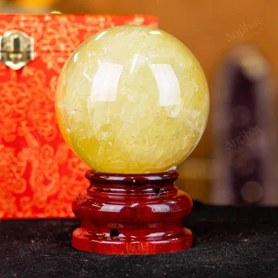 Quả Cầu Phong Thủy Đá Thạch Anh Vàng 1A Có Sao - 1,57kg - M1977157