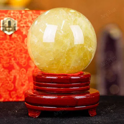 Quả Cầu Phong Thủy Đá Thạch Anh Vàng 1A Có Sao - 1,57kg - M1977157