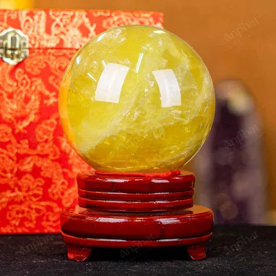 Quả Cầu Phong Thủy Đá Thạch Anh Vàng 1A Có Sao - 2,15kg - M1977215