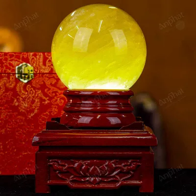 Quả Cầu Phong Thủy Đá Thạch Anh Vàng 1A - 3kg - M197730
