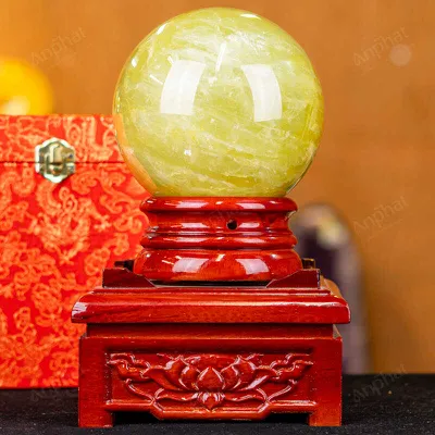 Quả Cầu Phong Thủy Đá Thạch Anh Vàng 1A - 3kg - M197730