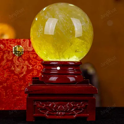Quả Cầu Phong Thủy Đá Thạch Anh Vàng 1A - 4,39kg - M1977439