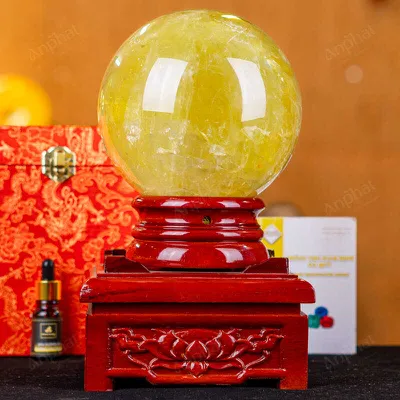 Quả Cầu Phong Thủy Đá Thạch Anh Vàng 1A - 4,39kg - M1977439