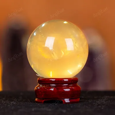 Quả Cầu Phong Thủy Đá Thạch Anh Vàng 2A Có Sao - 0,231kg - M26060231