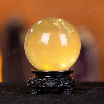 Quả Cầu Phong Thủy Đá Thạch Anh Vàng 2A Có Sao - 0,231kg - M26060231