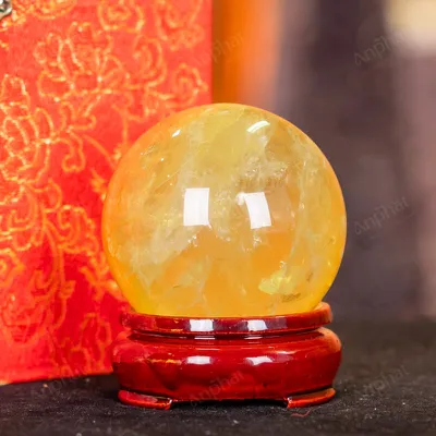 Quả Cầu Phong Thủy Đá Thạch Anh Vàng 2A Có Sao - 0,261kg - M26060261