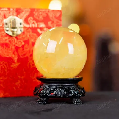 Quả Cầu Phong Thủy Đá Thạch Anh Vàng 2A Có Sao - 0,46kg - M2606046