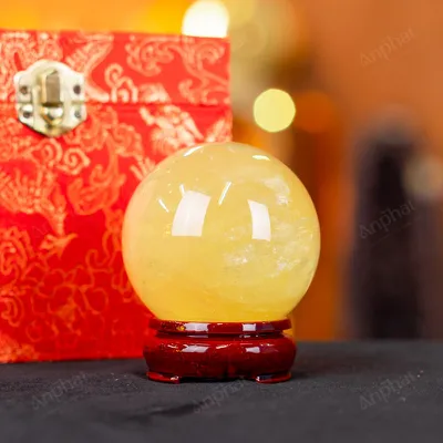 Quả Cầu Phong Thủy Đá Thạch Anh Vàng 2A Có Sao - 0,46kg - M2606046