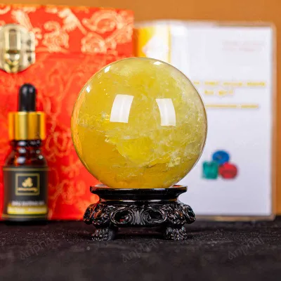 Quả Cầu Phong Thủy Đá Thạch Anh Vàng 2A Có Sao - 0,48kg - M2606048