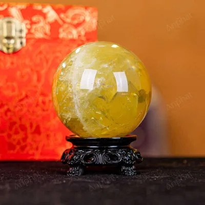 Quả Cầu Phong Thủy Đá Thạch Anh Vàng 2A Có Sao - 0,48kg - M2606048