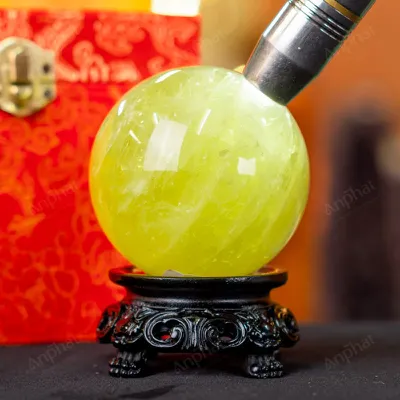 Quả Cầu Phong Thủy Đá Thạch Anh Vàng 2A - 0,55kg - M2606055