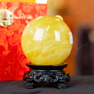 Quả Cầu Phong Thủy Đá Thạch Anh Vàng 2A - 0,55kg - M2606055
