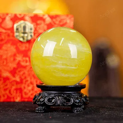 Quả Cầu Phong Thủy Đá Thạch Anh Vàng 2A - 0,561kg - M26060561