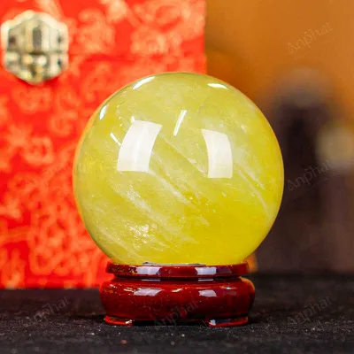 Quả Cầu Phong Thủy Đá Thạch Anh Vàng 2A - 0,561kg - M26060561