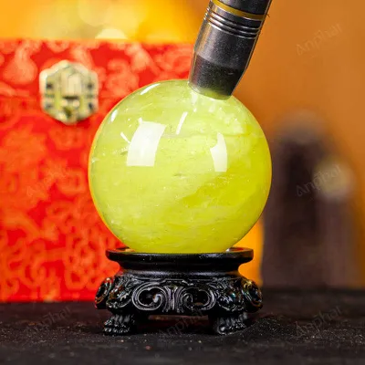 Quả Cầu Phong Thủy Đá Thạch Anh Vàng 2A - 0,561kg - M26060561