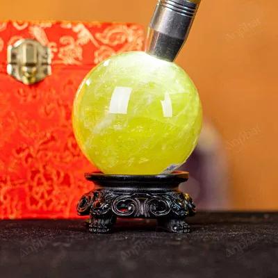 Quả Cầu Phong Thủy Đá Thạch Anh Vàng 2A Có Sao - 0,571kg - M26060571