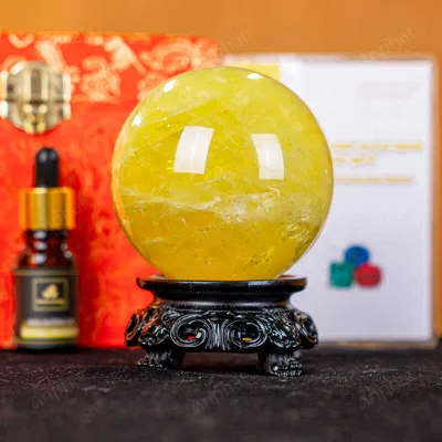 Quả Cầu Phong Thủy Đá Thạch Anh Vàng 2A Có Sao - 0,67kg - M2606067