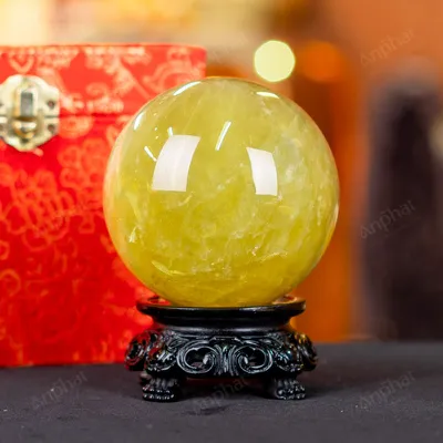Quả Cầu Phong Thủy Đá Thạch Anh Vàng 2A Có Sao - 0,81kg - M2606081