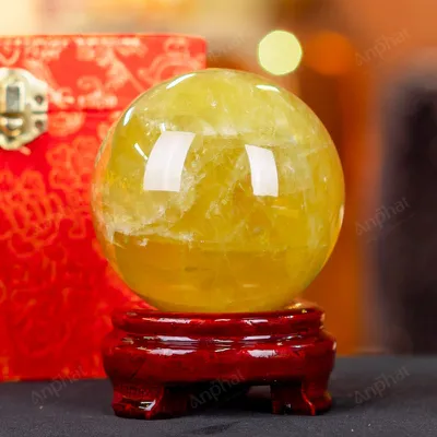 Quả Cầu Phong Thủy Đá Thạch Anh Vàng 2A Có Sao - 0,81kg - M2606081