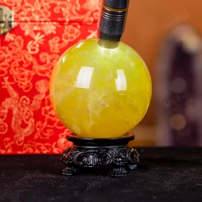 Quả Cầu Phong Thủy Đá Thạch Anh Vàng 2A Có Sao - 0,92kg - M2606092