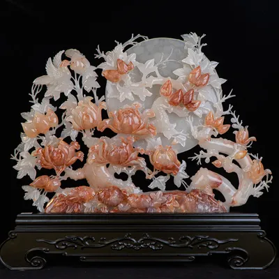 Tác Phẩm Uyên Ương Hạnh Phúc Đá Phong Thủy, Đá Ngọc Onyx (Quà Tặng Phong Thủy VIP) M2421