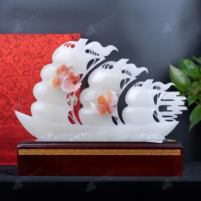 Tác Phẩm Thuận Buồm Xuôi Gió Ngọc Onyx Trắng - 4,3kg - M240243
