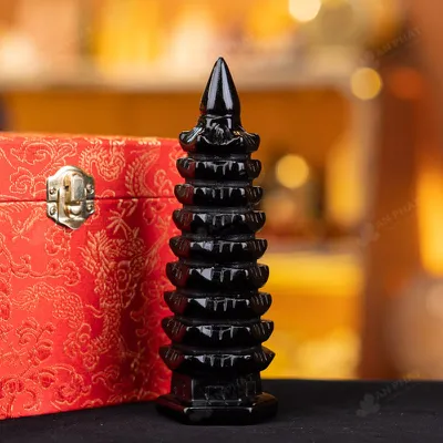 Tháp Văn Xương Obsidian Đen - 16cm - M064904