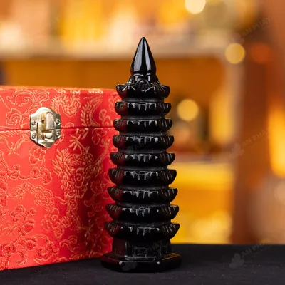 Tháp Văn Xương Obsidian Đen - 16cm - M064904