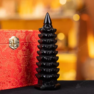 Tháp Văn Xương Obsidian Đen - 16cm - M064904