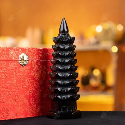 Tháp Văn Xương Obsidian Đen - 22cm - M0649098