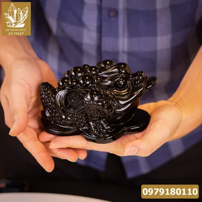 Thiềm Thừ (Cóc 3 Chân, Cóc Ngậm Tiền) Đá Onyx Nature - M1370