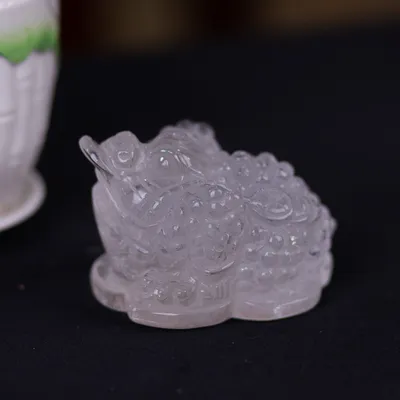 Thiềm Thừ (Cóc 3 Chân - Cóc Ngậm Tiền) Thạch Anh Trắng 0,61kg - M13698