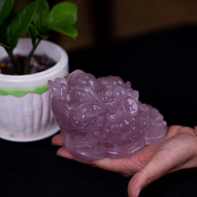 Thiềm Thừ (Cóc 3 Chân - Cóc Ngậm Tiền) Thạch Anh Tím 1,49kg - M13681