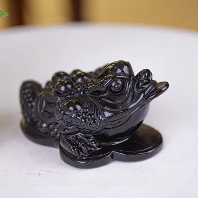 Thiềm Thừ (Cóc 3 Chân - Cóc Ngậm Tiền) Obsidian Đen 1,35kg - M13702