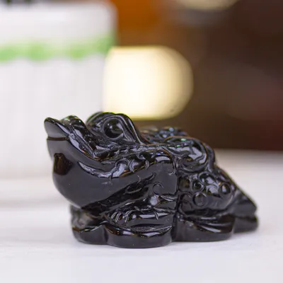 Thiềm Thừ (Cóc 3 Chân - Cóc Ngậm Tiền) Obsidian Đen 0,45kg - M13704