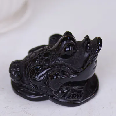 Thiềm Thừ (Cóc 3 Chân - Cóc Ngậm Tiền) Obsidian Đen - 0,31kg - M13705