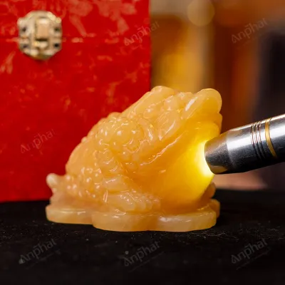 Thiềm Thừ (Cóc 3 Chân - Cóc Ngậm Tiền) Ngọc Hoàng Long Vàng 11cm - 063-0491A-10