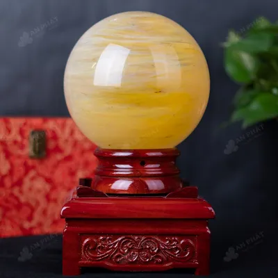 Quả Cầu Đá Núi Lửa Vàng - 4,86Kg - M215549
