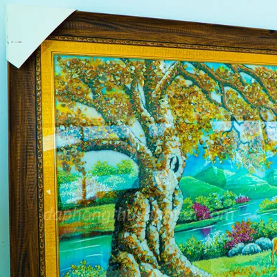 Tranh Đá Phong Thủy | Tranh Đá Quý Cao Cấp | Tranh Đá Quý Phong Cảnh | Tranh Hươu Nai Tài Lộc Chất Liệu Đá Quý Tự Nhiên 100% - Kích Thước: 1m43 x 1m 