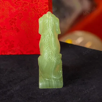 Tượng Chó Đá Onyx Xanh - 12cm - M2901043
