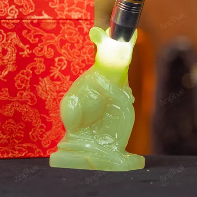 Tượng Chuột Đá Onyx Xanh - 12cm - M2901045