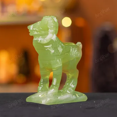 Tượng Dê Đá Onyx Xanh - 12cm - M29010411
