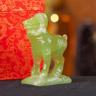 Tượng Dê Đá Onyx Xanh - 12cm - M29010411