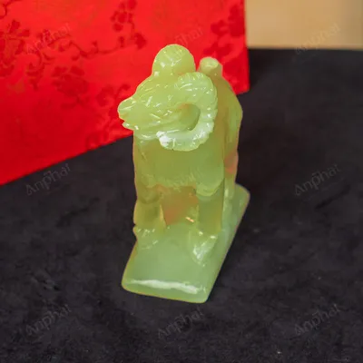Tượng Dê Đá Onyx Xanh - 12cm - M29010411