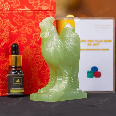 Tượng Gà Đá Onyx Xanh - 12cm - M29010438
