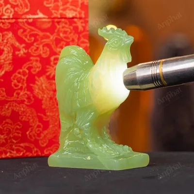 Tượng Gà Đá Onyx Xanh - 12cm - M29010438