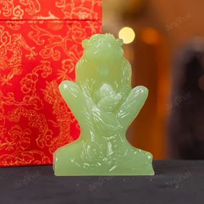 Tượng Khỉ Đá Onyx Xanh - 12cm - M2901046