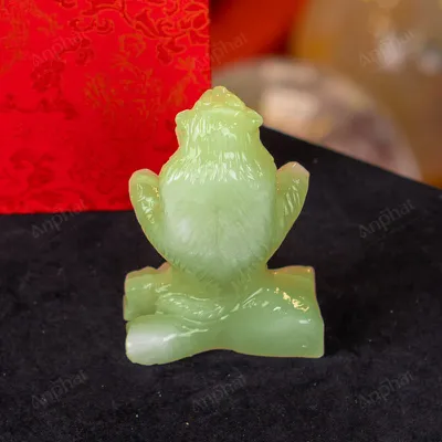Tượng Khỉ Đá Onyx Xanh - 12cm - M2901046