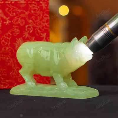 Tượng Lợn Đá Onyx Xanh - 12cm - M2901054